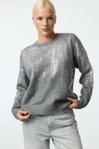 TRENDYOLMİLLA Anthracite Soft textured Wide Pattern Basic Knitwear Sweater - Image 5