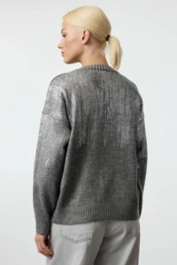 TRENDYOLMİLLA Anthracite Soft textured Wide Pattern Basic Knitwear Sweater - Image 9