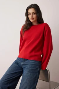 TRENDYOLMİLLA Dark Red More Sustainabe Basic Knitwear Sweater - Image 2