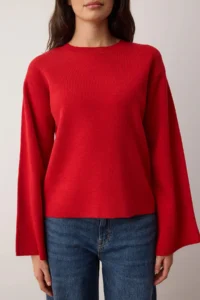 TRENDYOLMİLLA Dark Red More Sustainabe Basic Knitwear Sweater - Image 3