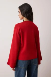 TRENDYOLMİLLA Dark Red More Sustainabe Basic Knitwear Sweater - Image 4