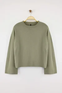 TRENDYOLMİLLA More Sustainable Khaki Basic Knitwear Sweater - Image 6