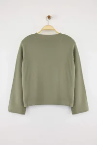 TRENDYOLMİLLA More Sustainable Khaki Basic Knitwear Sweater - Image 7