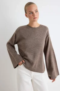 TRENDYOLMİLLA More Sustainable Mink Basic Knitwear Sweater