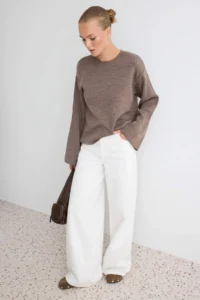 TRENDYOLMİLLA More Sustainable Mink Basic Knitwear Sweater - Image 2