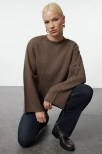 TRENDYOLMİLLA More Sustainable Mink Basic Knitwear Sweater - Image 5