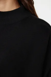 TRENDYOLMİLLA Black Wide Pattern High Neck Knitwear Sweater - Image 5