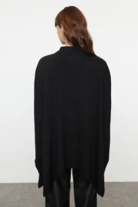 TRENDYOLMİLLA Black Wide Pattern High Neck Knitwear Sweater - Image 6