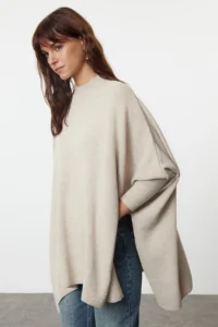 TRENDYOLMİLLA Stone Wide Pattern High Neck Knitwear Sweater - Image 2