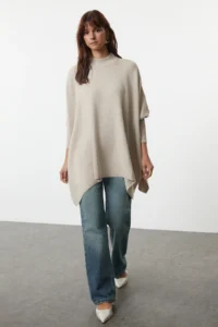 TRENDYOLMİLLA Stone Wide Pattern High Neck Knitwear Sweater - Image 3