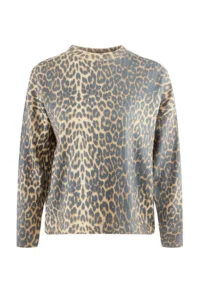 TRENDYOLMİLLA Black Leopard pattern Printed Soft textured Knitwear Sweater - Image 6