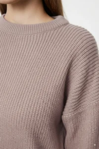 TRENDYOLMİLLA Mink Wide Pattern Ribbed Soft textured Knitwear Sweater - Image 3