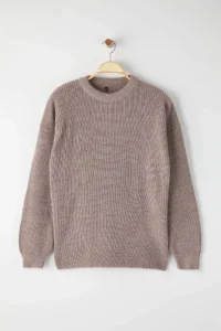 TRENDYOLMİLLA Mink Wide Pattern Ribbed Soft textured Knitwear Sweater - Image 5