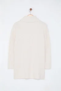 TRENDYOLMİLLA Ecru Turtleneck Wide Pattern Knitwear Sweater - Image 9