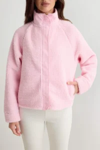 TRENDYOLMİLLA Light PINK Plush Regular/Normal Pattern Weaving Garnili Zippered Knitting Cardigan/Sweatshirt - Image 3