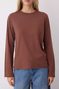 TRENDYOLMİLLA Black-Ecru-Brown 3 Sets Paket 100% Cotton Crew Neck Long Sleeve Oversized/Wide Cut Knitting T-Shirt - Image 6