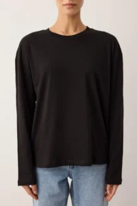 TRENDYOLMİLLA Black-Black 2 Sets Paket 100% single jersey Oversized/Wide Cut Knitting T-Shirt - Image 4