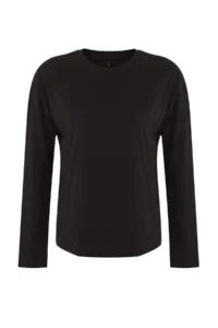 TRENDYOLMİLLA Black-Black 2 Sets Paket 100% single jersey Oversized/Wide Cut Knitting T-Shirt - Image 9
