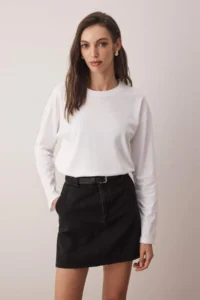 TRENDYOLMİLLA WHITE-WHITE 2 Sets Paket 100% single jersey Oversized/Wide Cut Knitting T-Shirt - Image 10