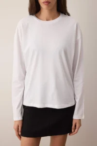 TRENDYOLMİLLA WHITE-WHITE 2 Sets Paket 100% single jersey Oversized/Wide Cut Knitting T-Shirt - Image 12