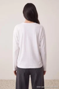 TRENDYOLMİLLA WHITE-WHITE 2 Sets Paket 100% single jersey Oversized/Wide Cut Knitting T-Shirt - Image 8