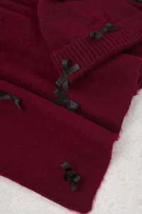 TRENDYOLMİLLA Soft textured Ribbon Detailed 2 Sets Knitwear Scarf-Beanie Set - Image 6