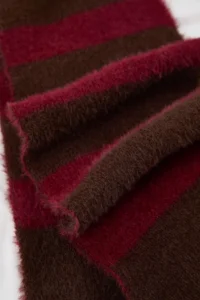 TRENDYOLMİLLA Soft textured Burgundy-Brown Color Blocked Knitwear Scarf - Image 6