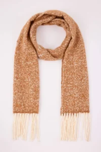 TRENDYOLMİLLA Caramel Brown Nopeli Women Scarf