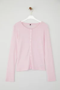 TRENDYOLMİLLA Teen PINK buttoned Body-fitting Flexible Knitting Blouse | - Image 5