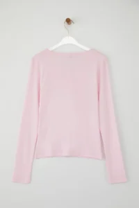 TRENDYOLMİLLA Teen PINK buttoned Body-fitting Flexible Knitting Blouse | - Image 6