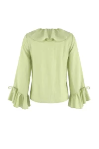 TRENDYOLMİLLA Light Green Ruffle Detailed Weaving Blouse - Image 6