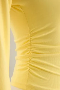 TRENDYOLMİLLA Yellow Spanish Arm Gathering Detailed Regular/Normal Pattern Knitting Blouse - Image 7