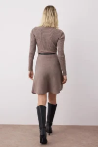 TRENDYOLMİLLA Mink A-line Mini Knitwear Arched Dress - Image 4