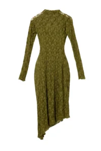 TRENDYOLMİLLA Special Collection Khaki Plain Asymmetric bodycon/Fitting Maxi Knitting Lace Dress - Image 5