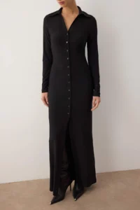 TRENDYOLMİLLA Black Plain Maxi Knitting Dress - Image 3