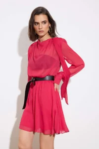 TRENDYOLMİLLA Fuchsia Arched Short / Mini  Weaving Dress - Image 2