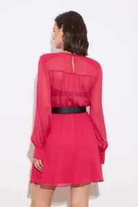 TRENDYOLMİLLA Fuchsia Arched Short / Mini  Weaving Dress - Image 4