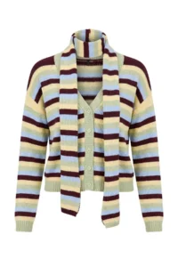 TRENDYOLMİLLA Green Shawl Detailed Soft textured Oversized V-neck Knitwear Cardigan - Image 5