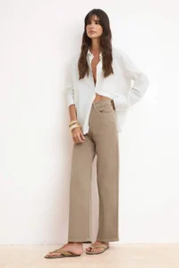 TRENDYOLMİLLA Mink High Waist Wide Leg comfort/Flexible Wide Leg jeans