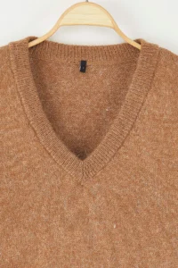 TRENDYOLMİLLA Wardrobe Essentials Beige Alpaca Wool Blend Wide Pattern Premium Thread Knitwear Sweater | - Image 6