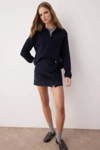 TRENDYOLMİLLA NAVY BLUE Soft textured Hair Knitting Detailed Knitwear Sweater - Image 2