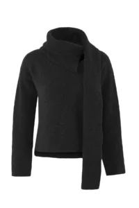 TRENDYOLMİLLA Special Collection Anthracite Wool Blended Beard Yarn Shawl Collar Detailed Knitwear Sweater - Image 5