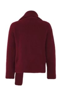 TRENDYOLMİLLA Special Collection Burgundy Wool Blended Beard Yarn Shawl Collar Detailed Knitwear Sweater - Image 6
