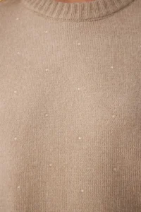 TRENDYOLMİLLA Mink Soft textured Stone embroidered Knitwear Sweater - Image 3