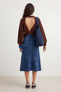 TRENDYOLMİLLA Brown Back Cut Out/Window Detailed Knitwear Sweater - Image 2