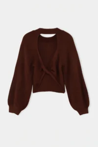 TRENDYOLMİLLA Brown Back Cut Out/Window Detailed Knitwear Sweater - Image 6