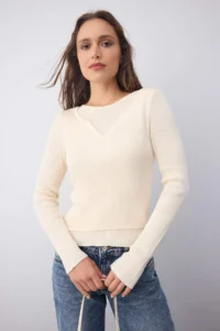 TRENDYOLMİLLA Wardrobe Essentials Ecru Drink Look Knitwear Blouse-Sweater |