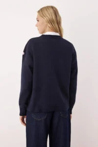 TRENDYOLMİLLA NAVY BLUE Soft textured Wide Pattern Baklava Patterned Knitwear Sweater - Image 4