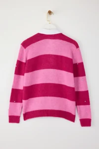 TRENDYOLMİLLA Teen PINK Soft textured Wide Pattern Collar Garnished Stone embroidered Knitwear Sweater - Image 6