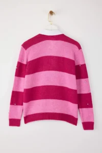 TRENDYOLMİLLA Teen PINK Soft textured Wide Pattern Collar Garnished Stone embroidered Knitwear Sweater - Image 8